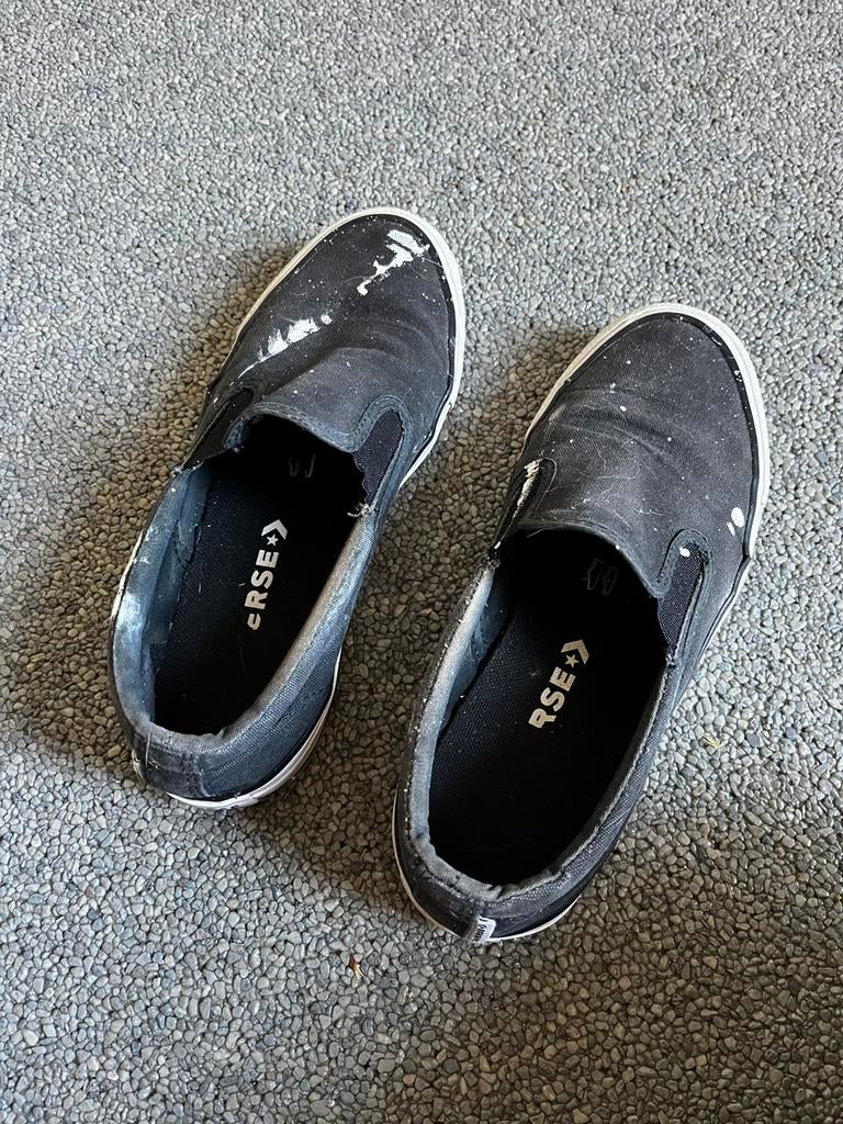 All stars Converse afgetrapte kapot versleten oude schoenen, Verzenden, Zwart, Sneakers of Gympen, Gedragen