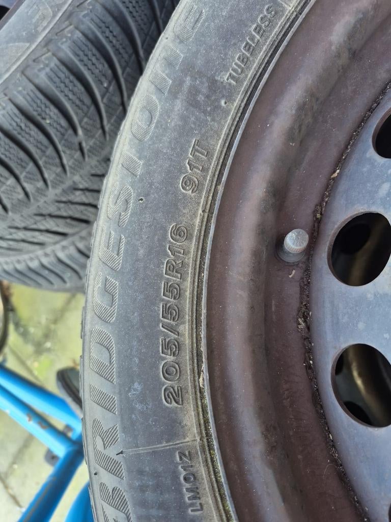 Zomer autobanden 205/55R16 met stalen velg, Auto-onderdelen, Banden en Velgen, Ophalen, Gebruikt, 16 inch, Banden en Velgen