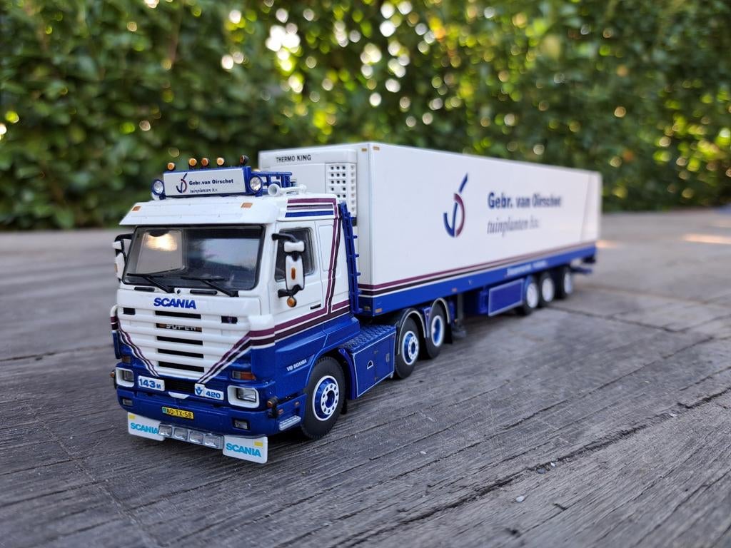 WSI Scania R Streamline 6x2 van Oirschot, Hobby en Vrije tijd, Modelauto's | 1:50, Gebruikt, Bus of Vrachtwagen, Wsi, Ophalen of Verzenden