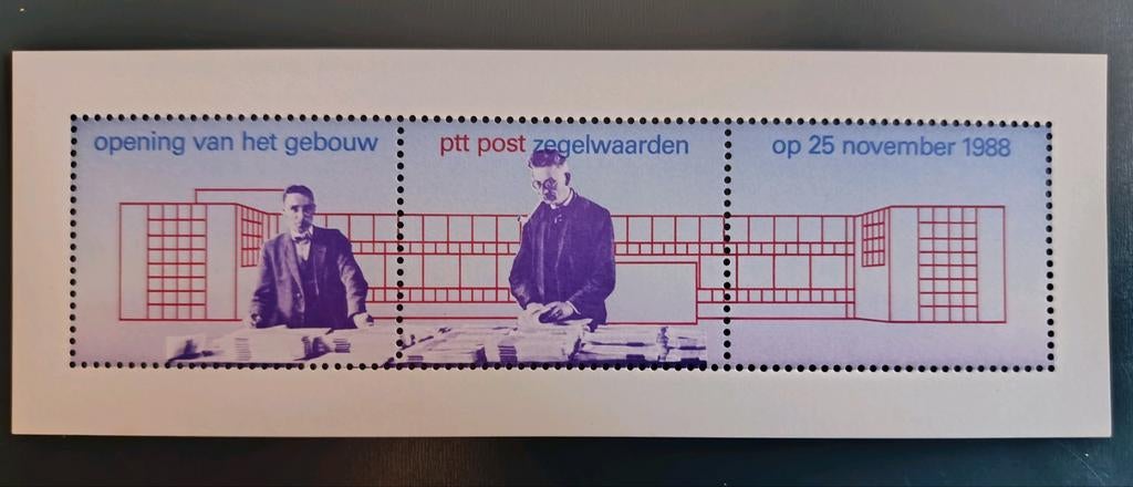 Gelegenheids uitgave PTT Post opening gebouw 1988, Ophalen of Verzenden, Na 1940, Postfris