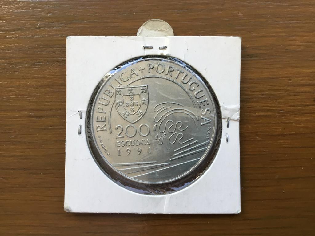 Munt Portugal 200 escudos 1991, Ophalen of Verzenden, Overige landen, Losse munt
