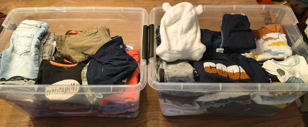 2 bakken jongenskleding, Ophalen of Verzenden, Gebruikt, Maat 86