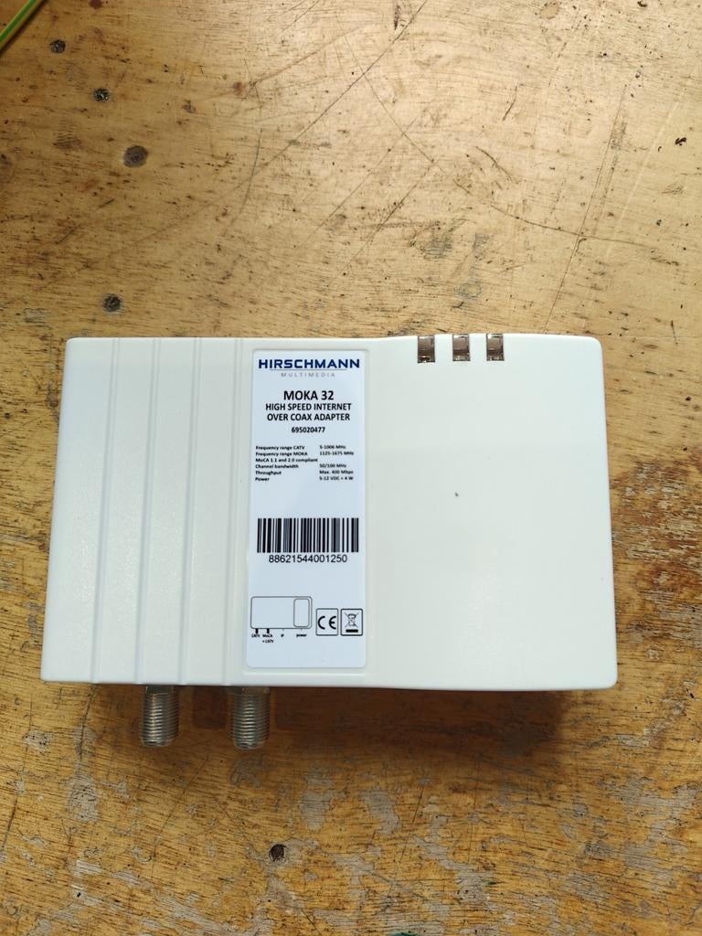 Hirschmann MOKA 32 MoCA Adapter - Internet over Coax, Ophalen of Verzenden, Gebruikt, Router, Hirschmann