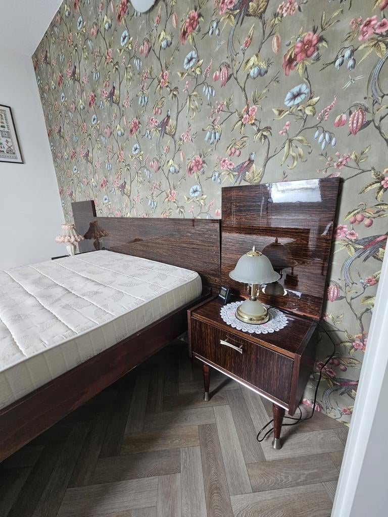 Vintage bed met nachtkastjes en kaptafel, Ophalen of Verzenden