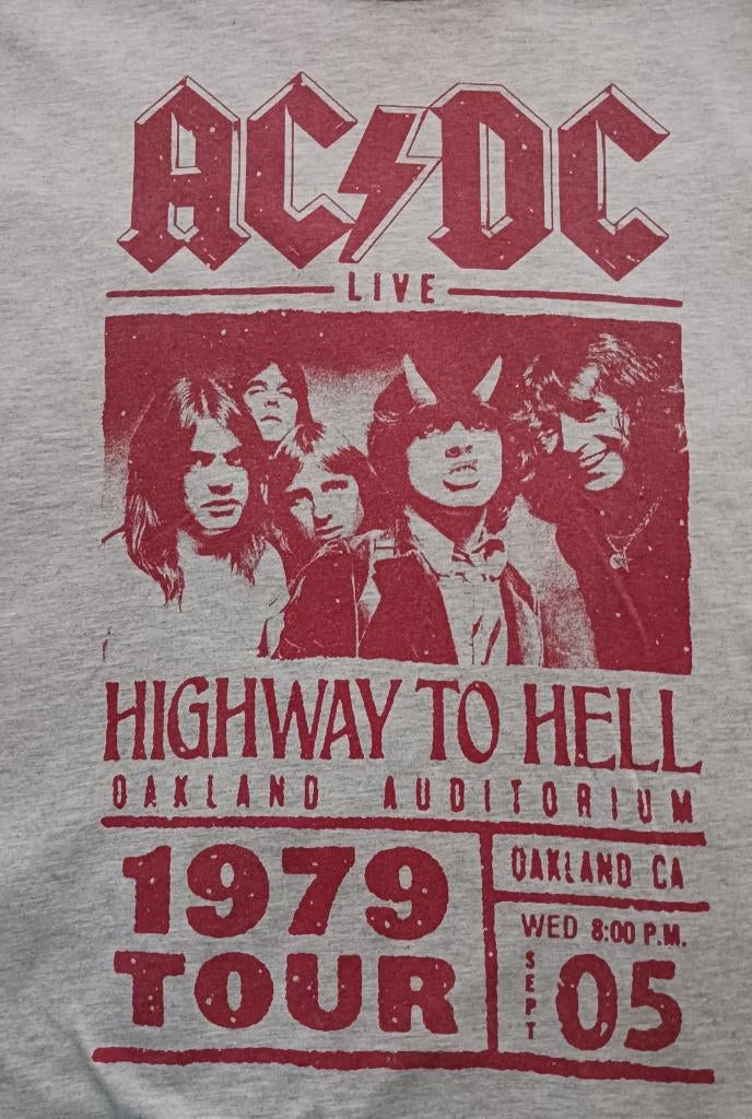 AC/DC Highway To Hell - Red Photo - 1979 Tour T- SHIRT Mt L, Ophalen of Verzenden, Zo goed als nieuw, Kleding