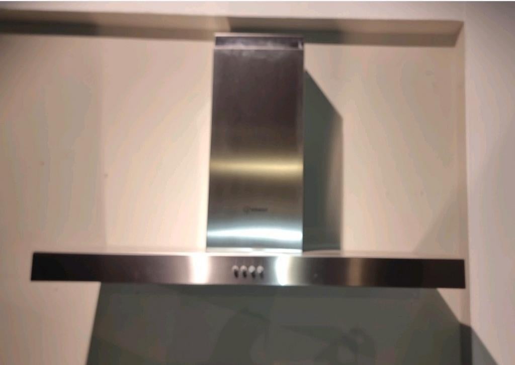 Indesit Blokschouw Afzuigkap 90cm RVS - Nieuw, Ophalen, Nieuw, Vrijstaand, Wandschouwkap