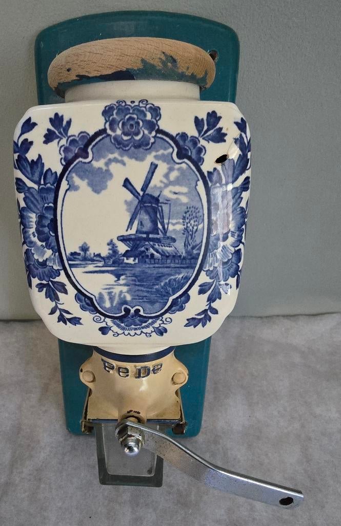 Vintage PeDe Wandkoffiemolen - Delfts Blauw Decor, Ophalen of Verzenden