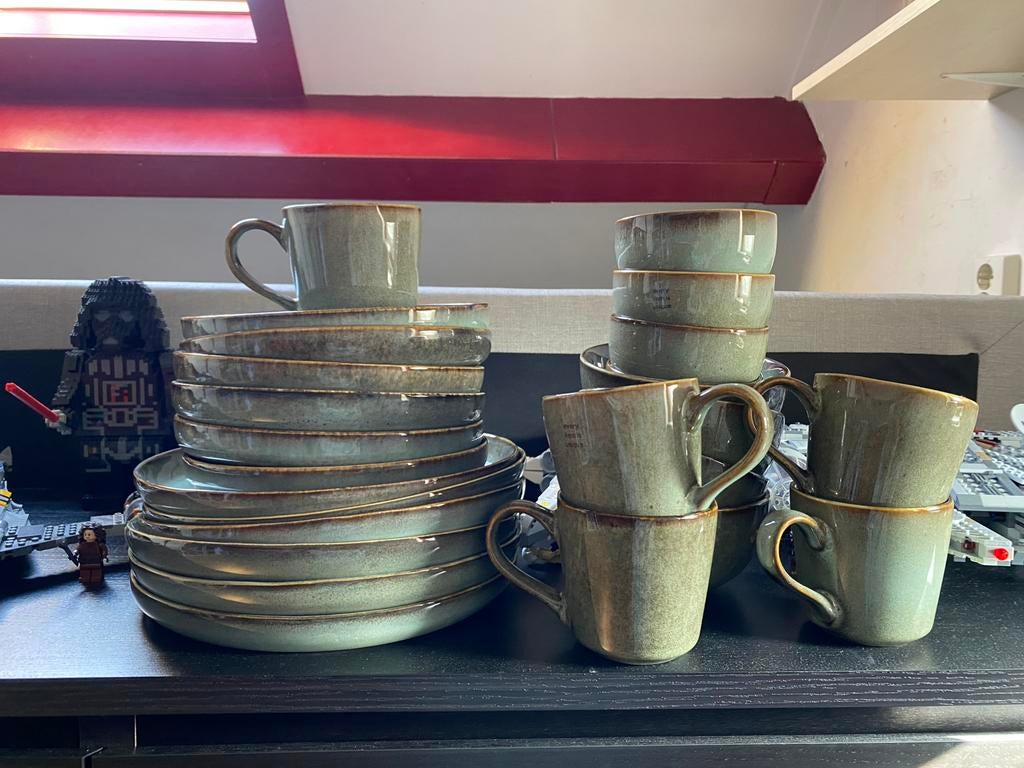 Serviesset groen, Ophalen, Zo goed als nieuw, Overige stijlen, Aardewerk