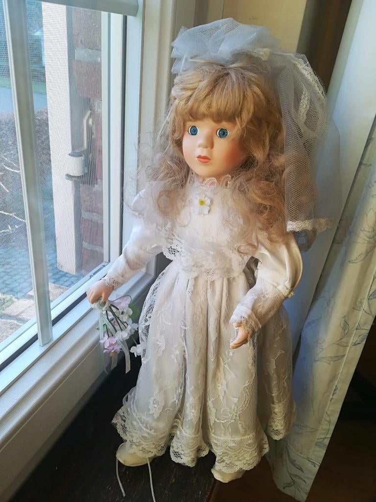 porseleinen pop, vintage, Verzamelen, Poppen, Ophalen, Zo goed als nieuw, Pop