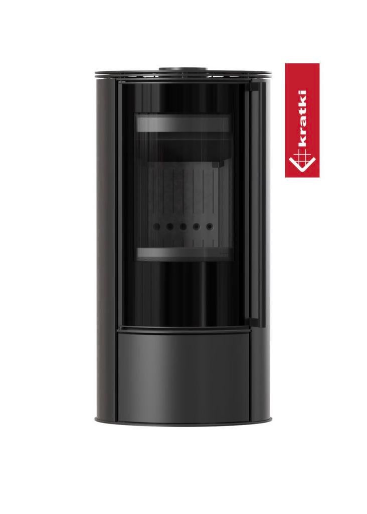 26009 Houtkachel NIEUW Erik black, Huis en Inrichting, Kachels, Ophalen, Info@woonwarmer.nl, 4264RM, Vrijstaand