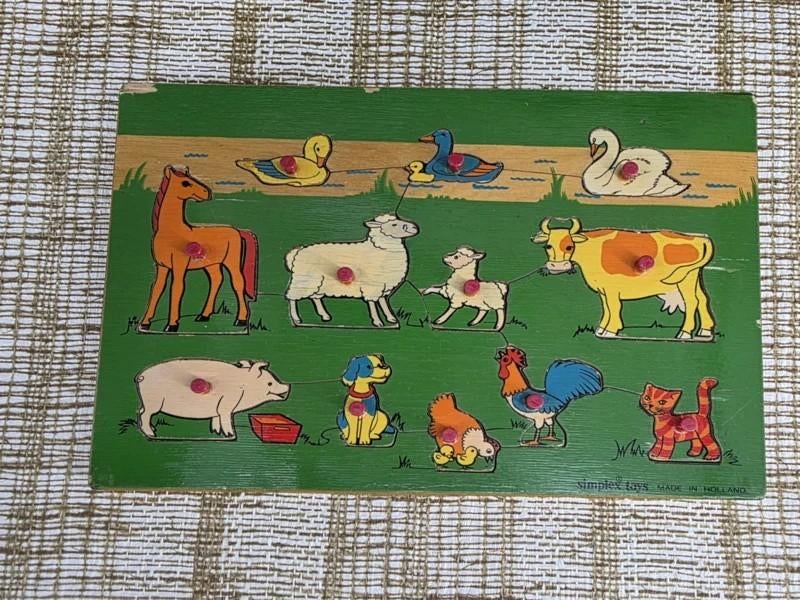 retro houten puzzel 30x20 cm 12 stukjes we hebben er meer, Antiek en Kunst, Ophalen of Verzenden