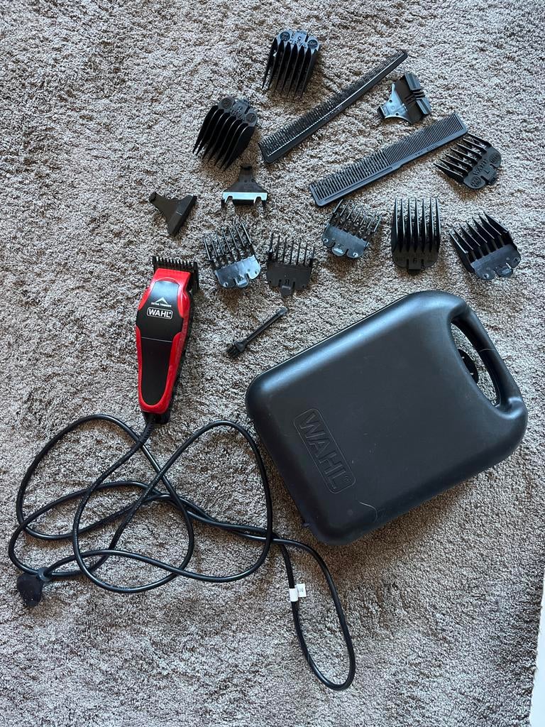 Wahl Detail Trimmer met opzetstukken en koffer, Ophalen of Verzenden, Gebruikt, Tondeuse
