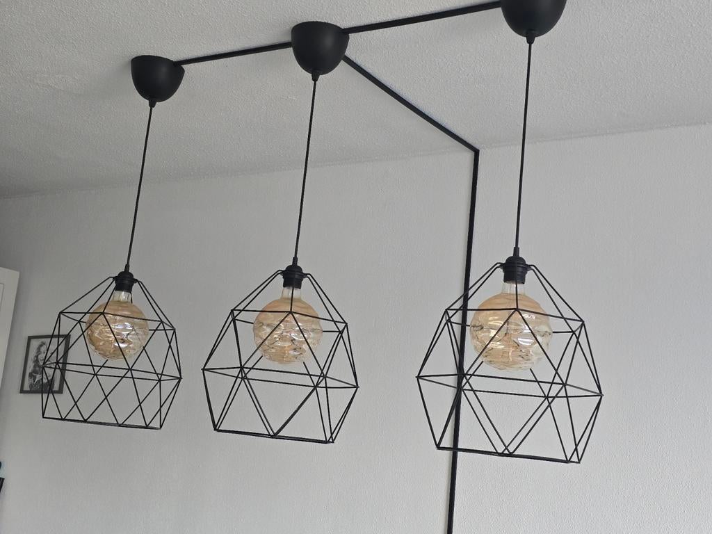 3x IKEA Brunsta lampen met grote bollen, schakelbaar/los, Huis en Inrichting, Ophalen, Gebruikt, Modern, Industrieel, Metaal