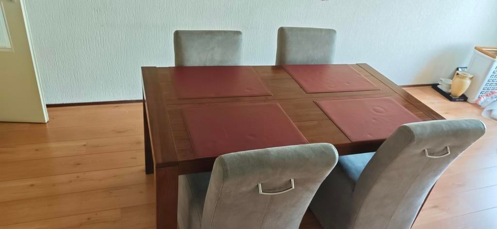 Henders & Hazel Eethoek: Tafel (160x90) + 4 Stoelen, Ophalen, Gebruikt, Modern, Robuust, 4 tot 6 stoelen