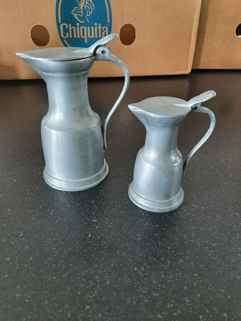 Twee tinnen kannen, gemerkt PELTRATO 95%, Antiek en Kunst, Ophalen of Verzenden