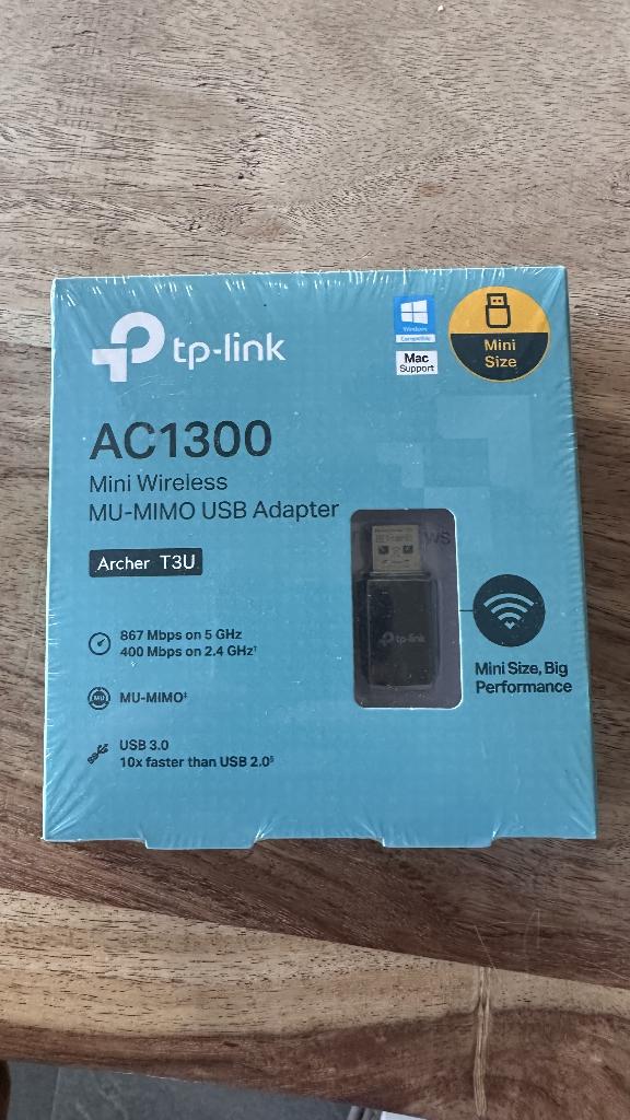 TP-Link AC1300 USB WiFi Adapter (Archer T3U) – Nieuw in doos, Computers en Software, WiFi-versterkers, Ophalen, Nieuw, TP-Link