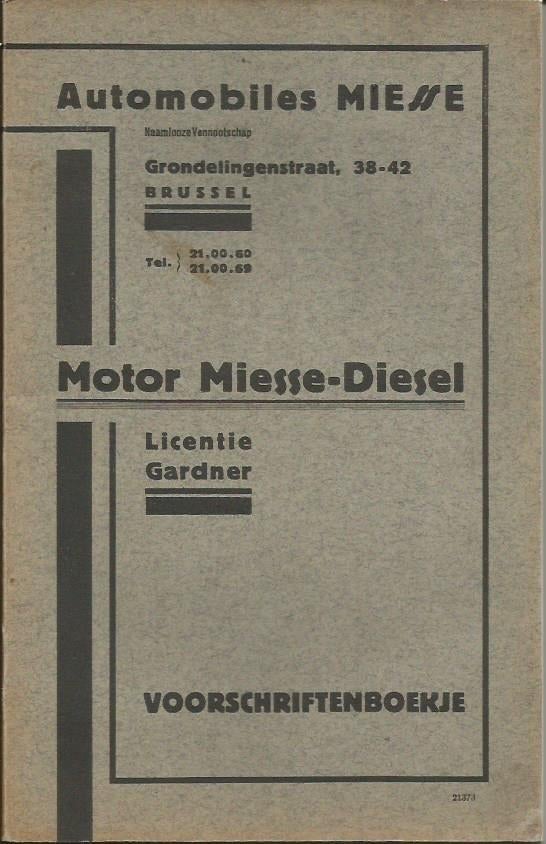 Miesse handleiding vrachtwagen notice camion Belge (A1254), Verzenden, Zo goed als nieuw, Vrachtwagen
