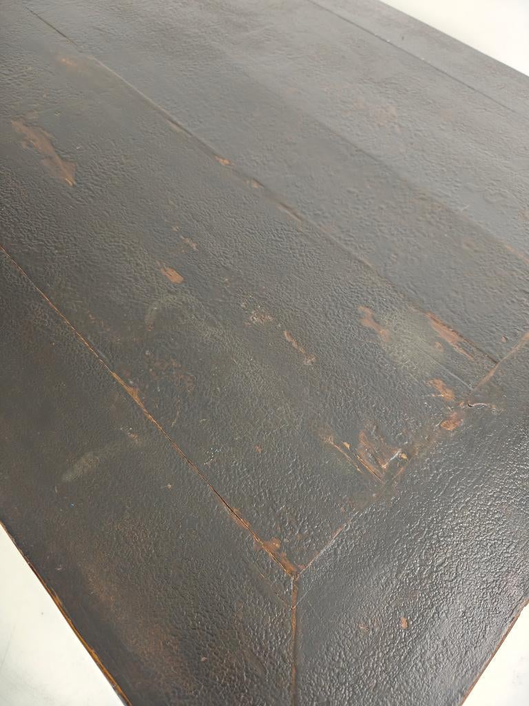 Zwarte Chinese Qing-eettafel 230 cm –18e-eeuw, origineel lak, Ophalen of Verzenden