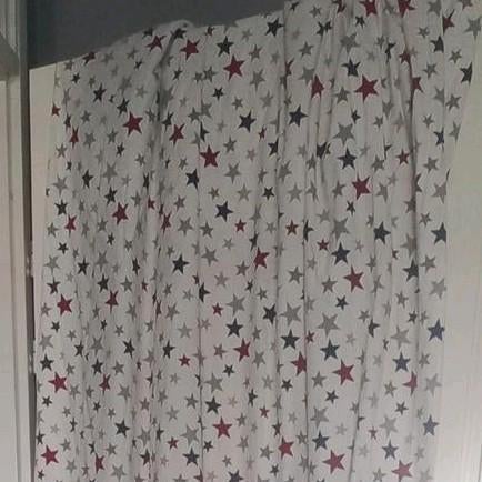 Gordijnen met sterretjes 290 x 215, Ophalen of Verzenden, Zo goed als nieuw