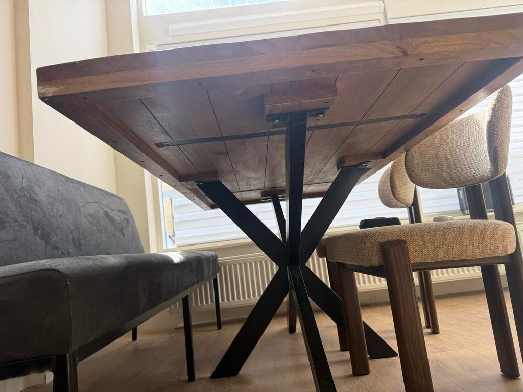 Mango houten eettafel 180x90, Huis en Inrichting, Tafels | Eettafels, Ophalen, Gebruikt, 50 tot 100 cm, 150 tot 200 cm
