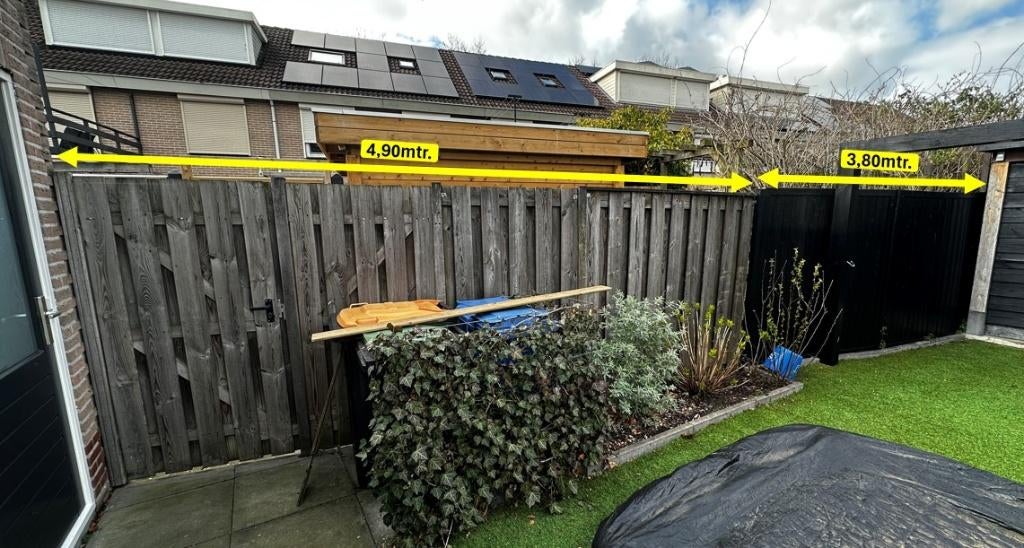 Schutting i.c.m. houten palen, Tuin en Terras, Ophalen, 6 meter of meer, Hout, 1 tot 2 meter