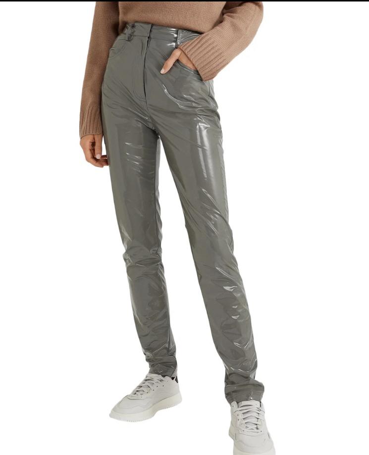 Tibi lak broekje biker pant mt. It.46 L nieuw Wow!, Maat 42/44 (L), Nieuw, Ophalen of Verzenden, Grijs