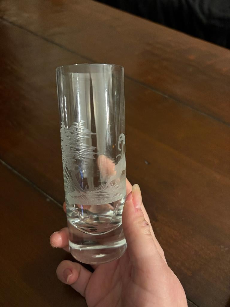 Smal glaasje 14cm lang, Glas of Glazen, Ophalen of Verzenden, Overige stijlen, Glas