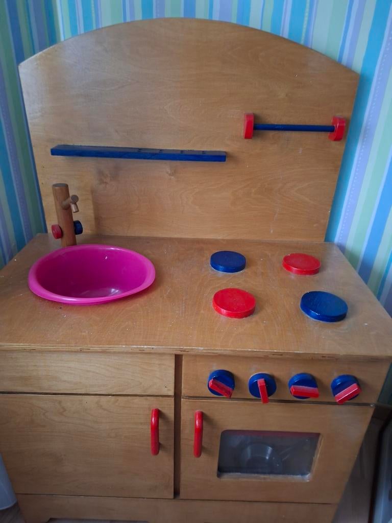 Houten speelkeuken met roze wasbak, Ophalen