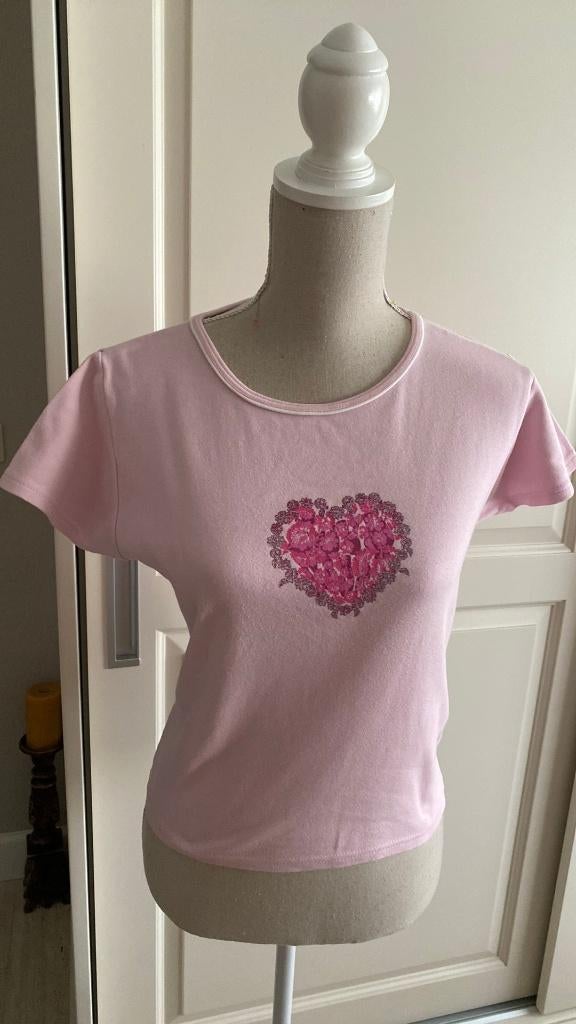 Shirt Top Roze Maat L Merk X label, Maat 38/40 (M), Ophalen of Verzenden, Zo goed als nieuw, Korte mouw