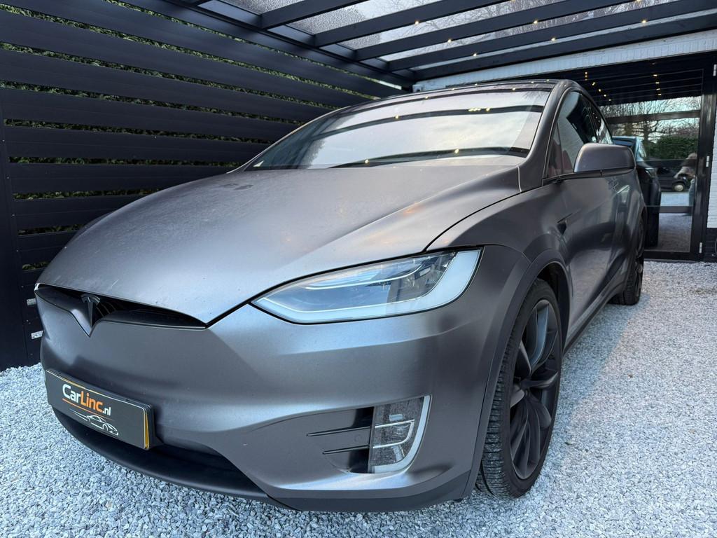 Tesla Model X 100D, 6 PERSOONS, VOLGSYSTEEM INGEBOUWD!, Auto's, Tesla, Gebruikt, 2433 kg, Blauw, Vierwielaandrijving