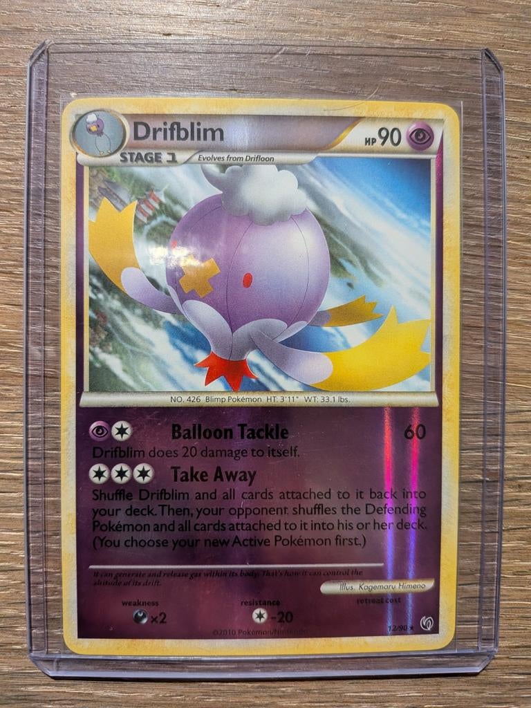 Drifblim uit HGSS Undaunted 12/90 Reversed Foil, Ophalen of Verzenden, Zo goed als nieuw, Losse kaart, Foil