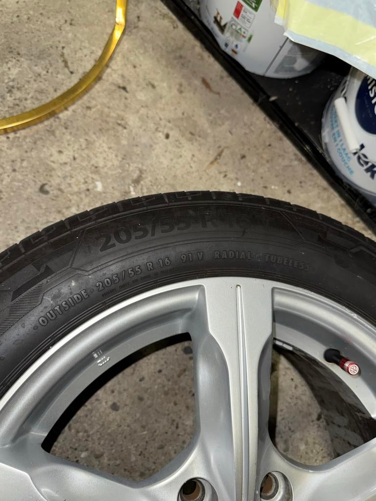4 Velgen met banden 205/55 R16, Auto-onderdelen, Banden en Velgen, Ophalen, Gebruikt, 16 inch, Banden en Velgen