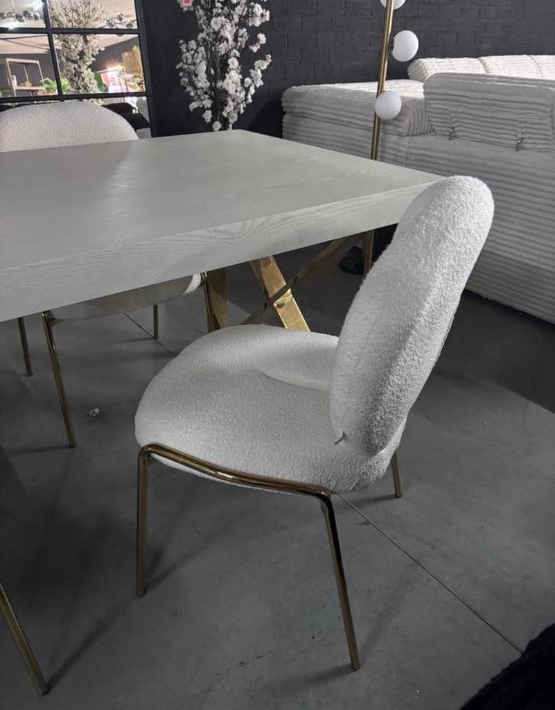 Set van 4 Luxe Teddy Stoelen met Gouden Afwerking, Ophalen, Overige kleuren, Nieuw, Vier