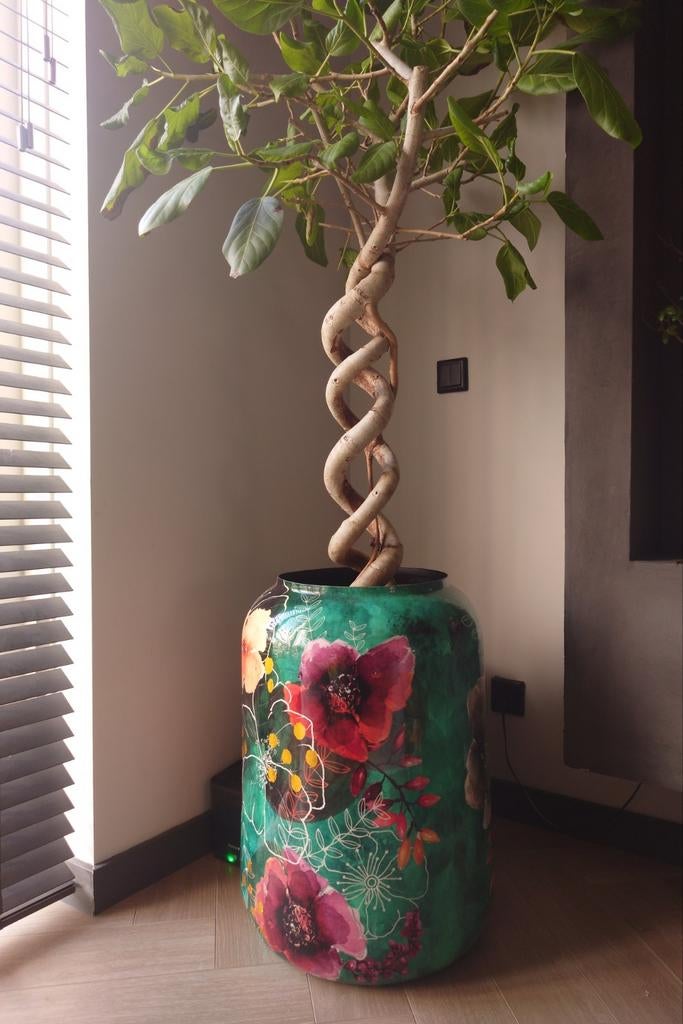 TS Collection Lammie bloempot smaragdgroen, Huis en Inrichting, Woonaccessoires | Vazen, Overige materialen, Overige kleuren, Ophalen of Verzenden