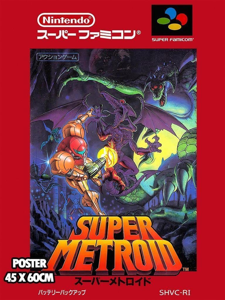 [Poster] Super Metroid SNES Super Famicom Retro Videogame, Avontuur en Actie, 1 speler, Nieuw, Ophalen of Verzenden
