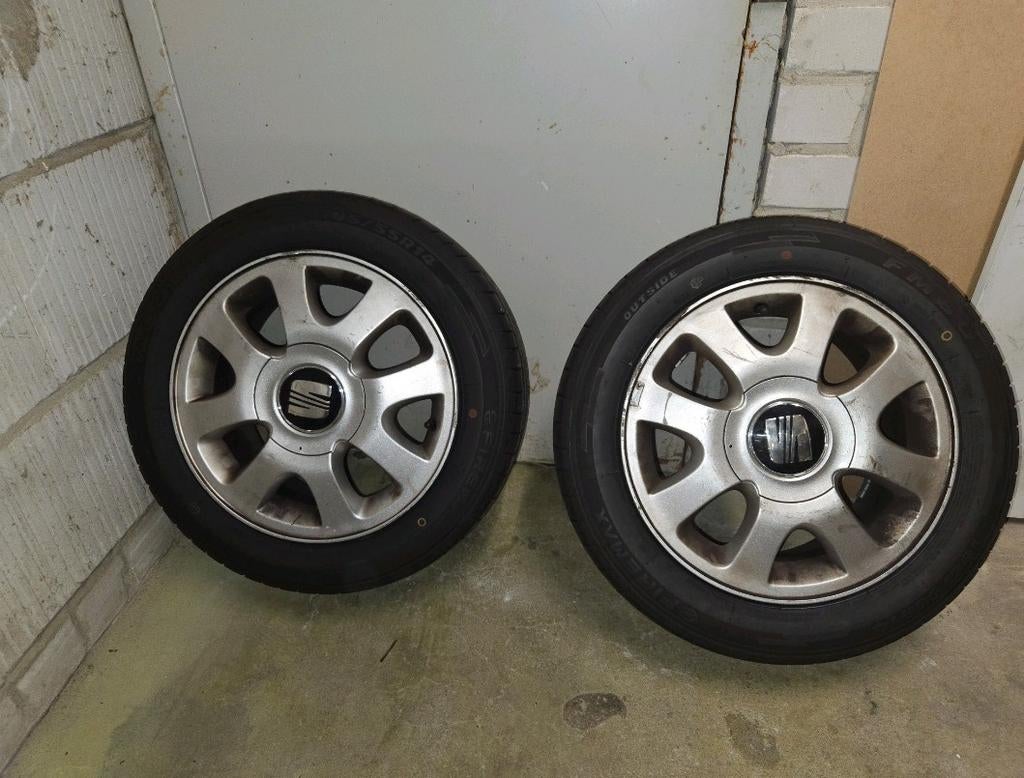 2 Velgen met z.g.a.n. banden 185/55/14 voor Seat Arosa, Ophalen, Gebruikt