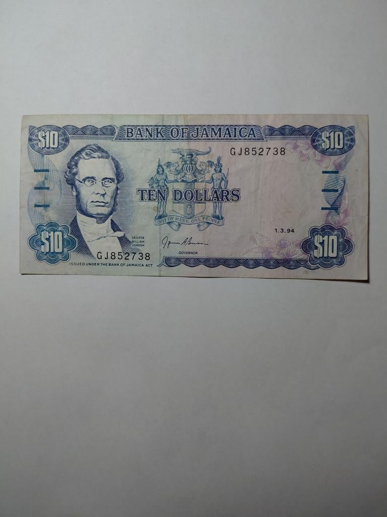 Jamaica 10 dollars 1994, Postzegels en Munten, Bankbiljetten | Amerika, Ophalen of Verzenden, Midden-Amerika