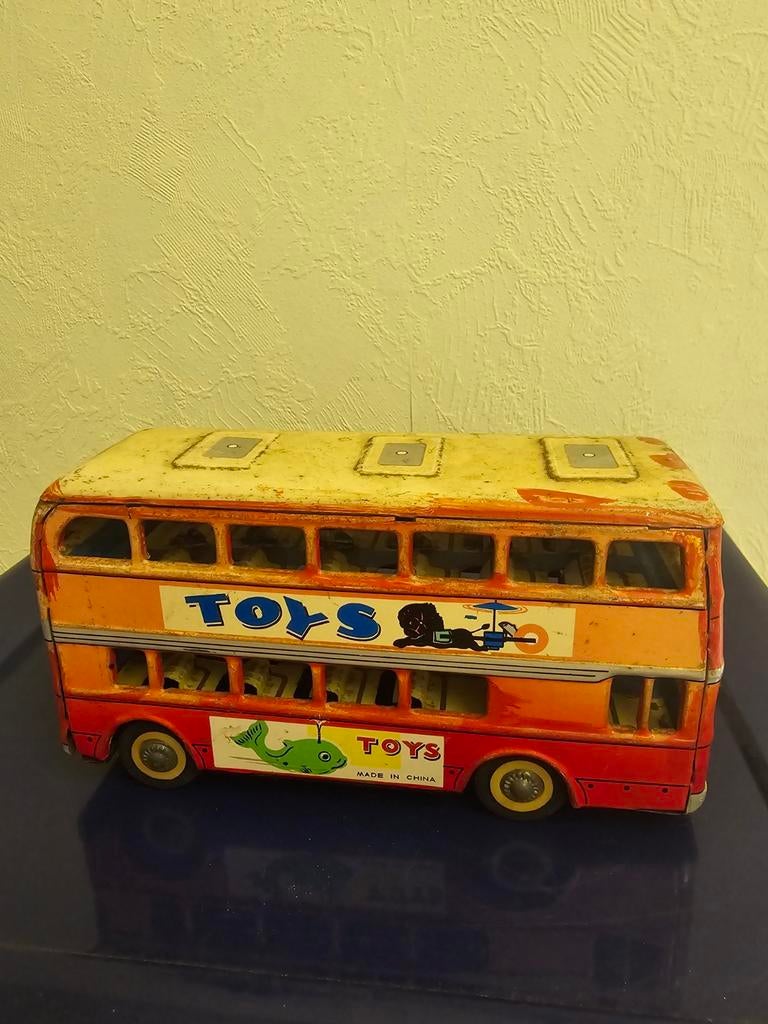 Antieke blikken speelgoedbus - Made in China, Ophalen of Verzenden, Gebruikt