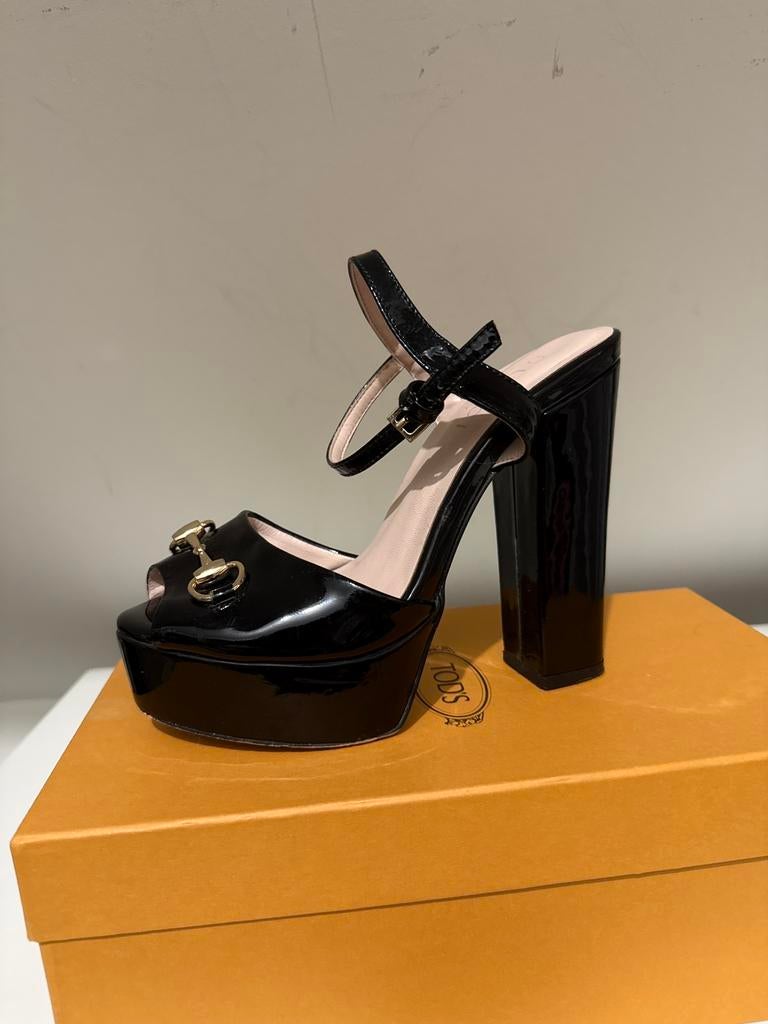 Gucci hakken plateau 38, Ophalen of Verzenden, Zo goed als nieuw, Zwart