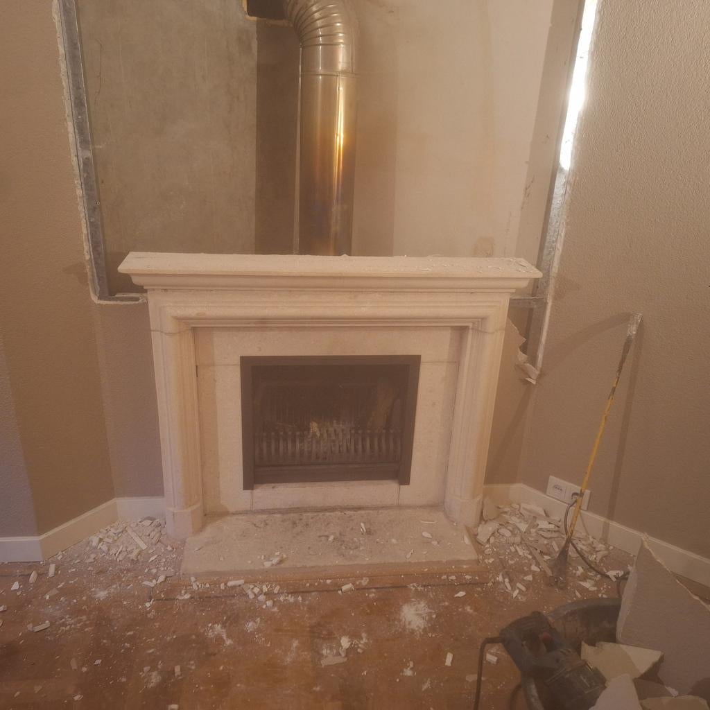 Schouw met openhaard inclusief kanaal., Ophalen, Inbouwhaard, Houthaard