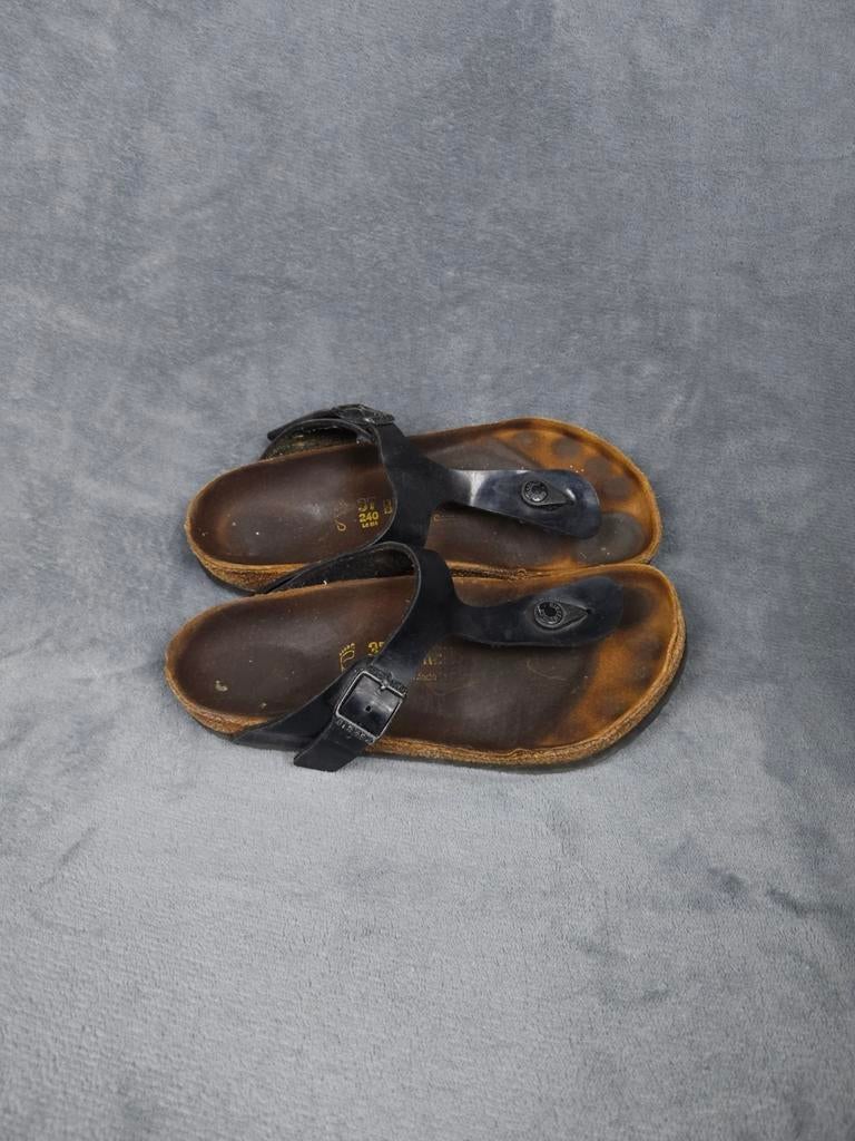 Birkenstock Sandalen Gizeh Maat 37 Zwart Birko Flor Slippers, Kleding | Dames, Schoenen, ., Zwart, Zo goed als nieuw, .