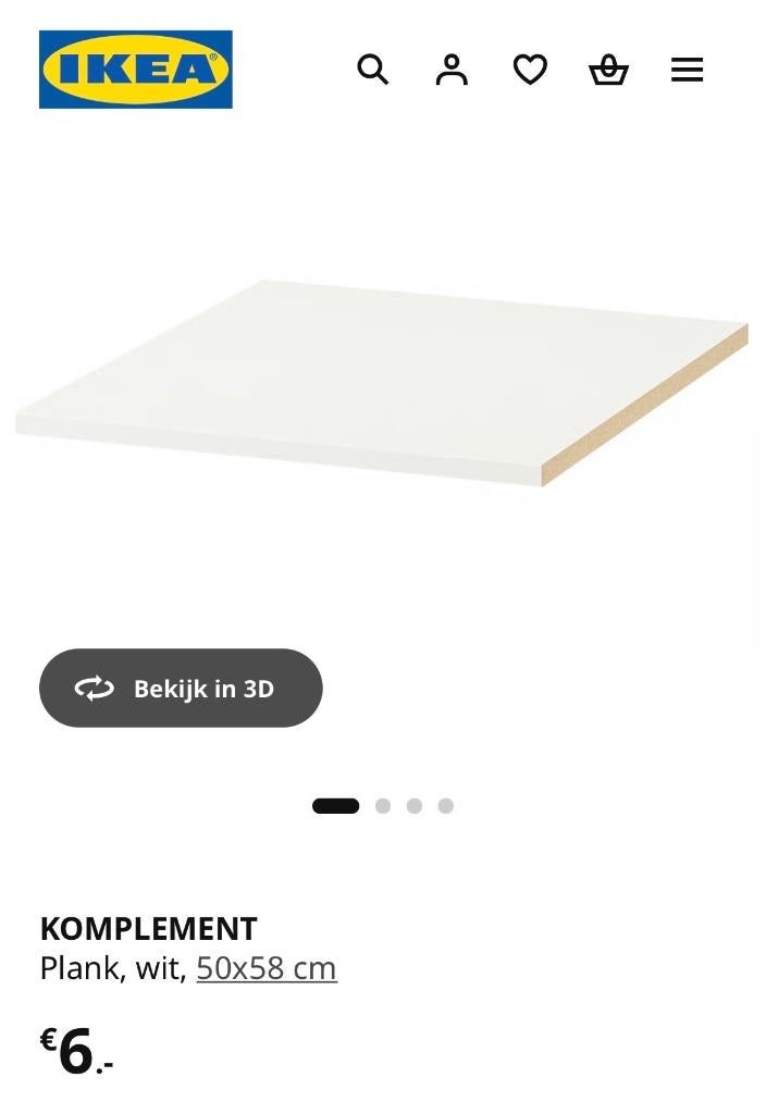 Ikea Pax Komplement plank 50x58 cm  nieuw, Ophalen, Met plank(en), Nieuw, 50 tot 100 cm