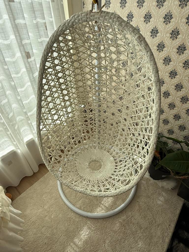 Witte hangstoel, Gebruikt, Wit, Ophalen of Verzenden, Metaal