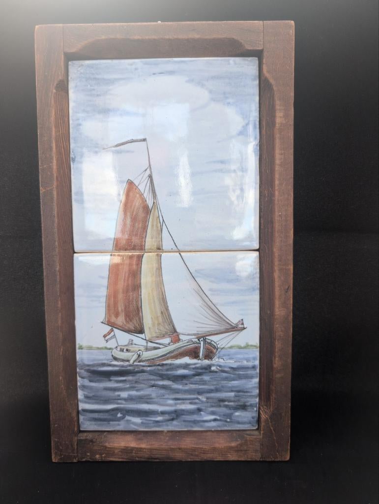 Tegeltableau zeil schip, Antiek en Kunst, Ophalen of Verzenden