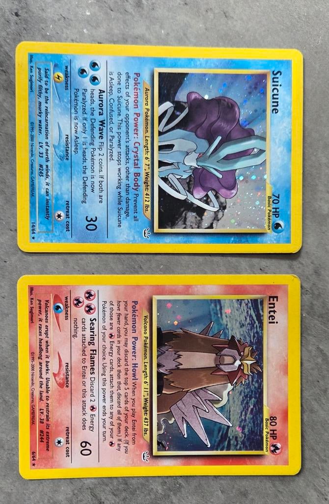 Wizards of the coast, entai en suicune holo., Ophalen of Verzenden, Zo goed als nieuw