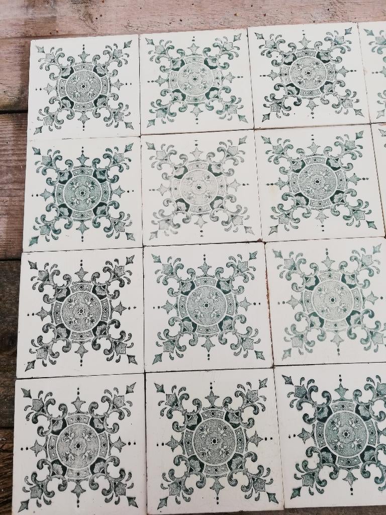 500 antieke tegels donkergroene afbeelding 15.3x15.3 cm, Ophalen