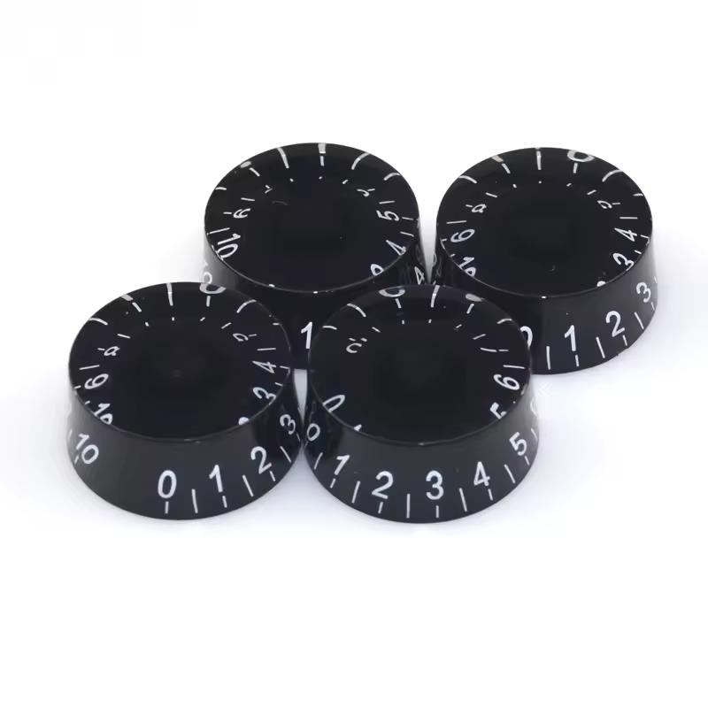 (4pcs) speed knobs glad rond zwart, Moku Custom Guitars, Nieuw, 4613CB, Ophalen of Verzenden