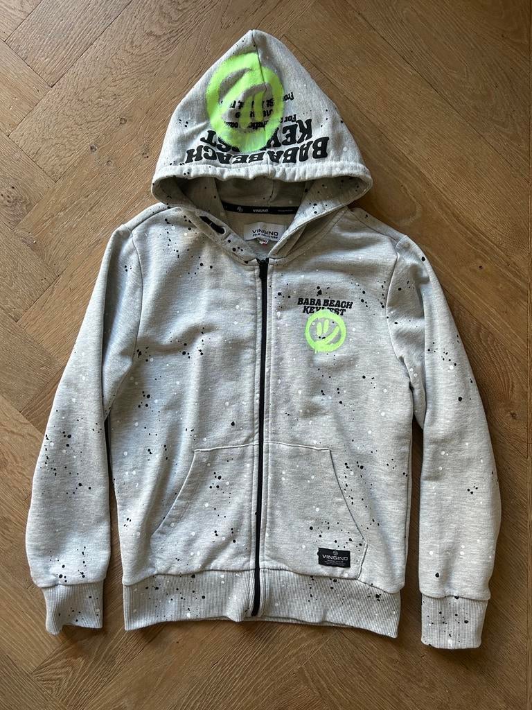 Vingino jongens hoode grijs maat 164, Ophalen of Verzenden, Zo goed als nieuw, Jongen, Trui of Vest