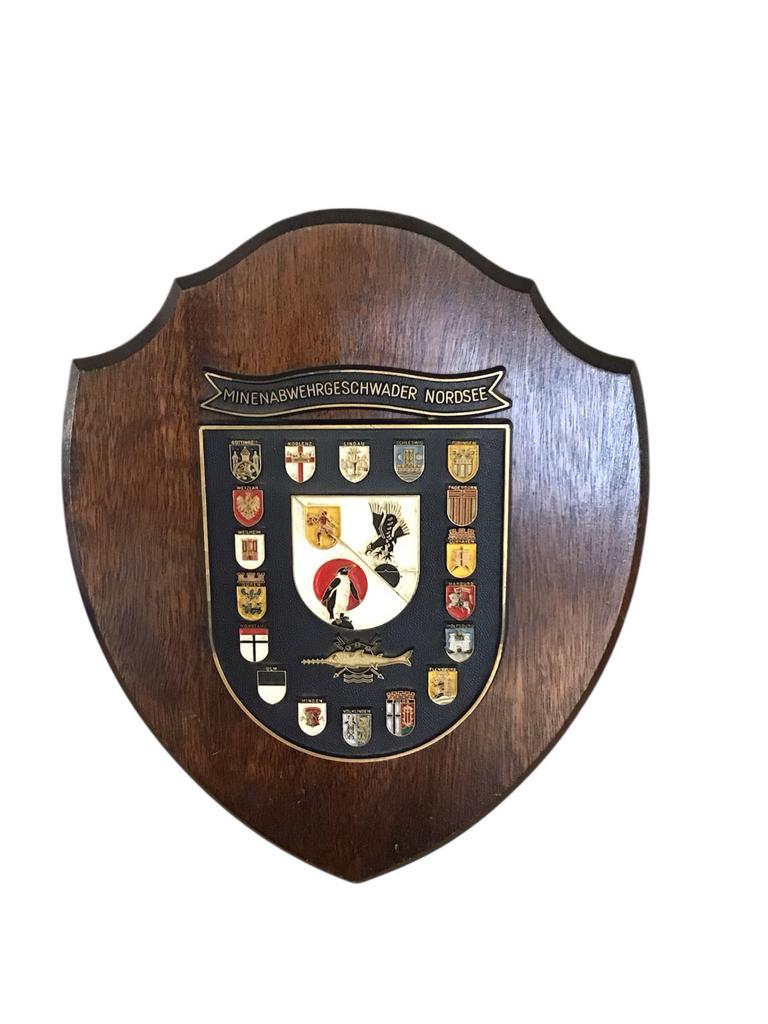 Vintage Minenabwehrgeschwader Nordsee Wappenbord 31 x 25 cm, Dorpsweg Spankeren, Spelendehollander, Info@spelendehollander.nl