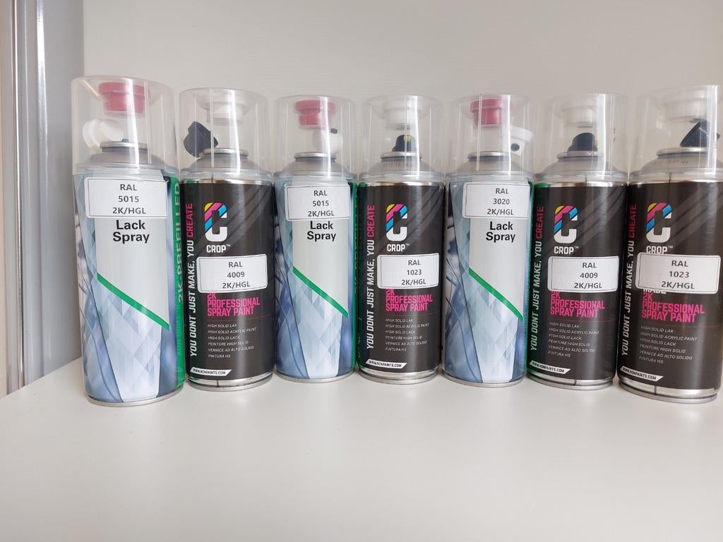 7x 2K Spuitlak/Autolak in diverse RAL kleuren, Ophalen of Verzenden